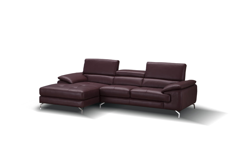 A973B Italian Leather Mini Sectional Chaise