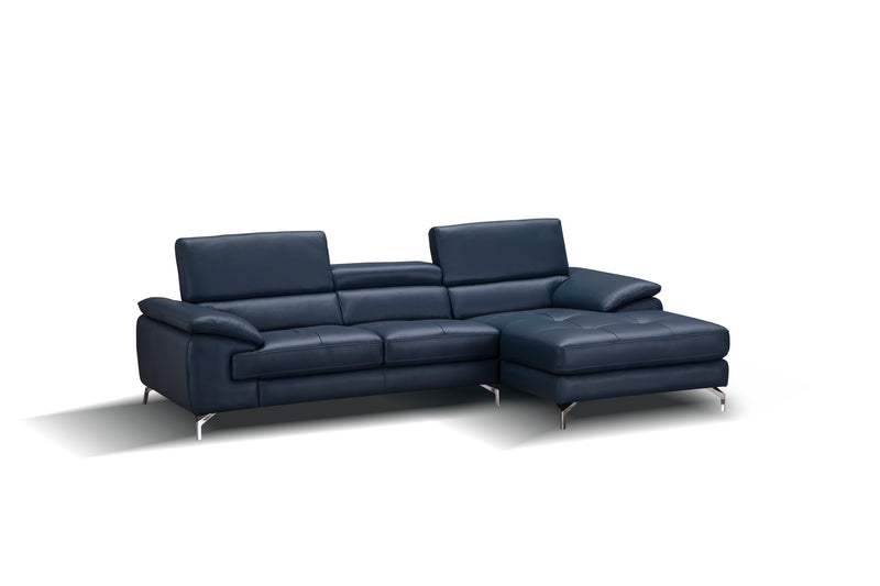 A973B Italian Leather Mini Sectional Chaise