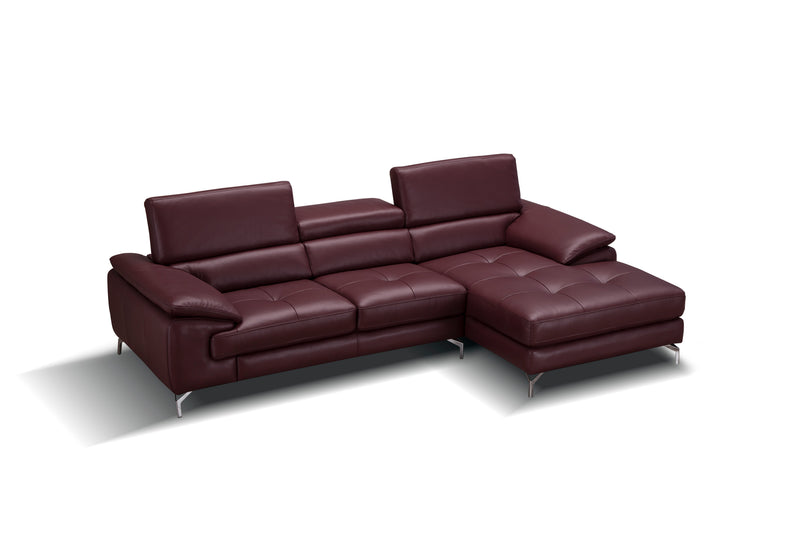 A973B Italian Leather Mini Sectional Chaise