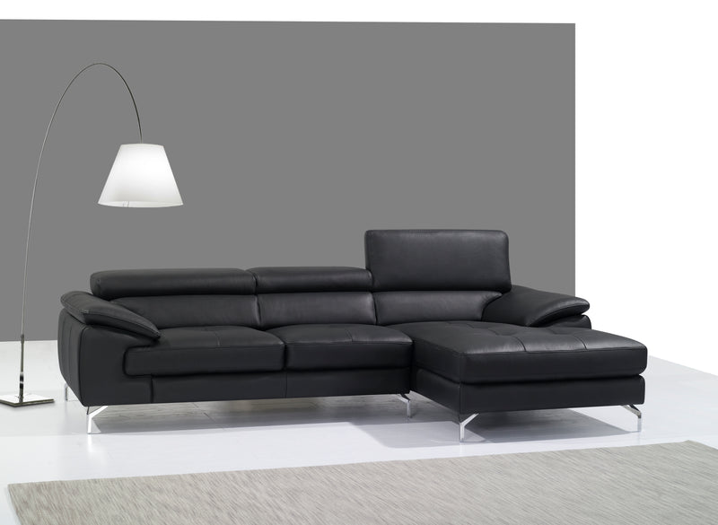 A973B Italian Leather Mini Sectional Chaise