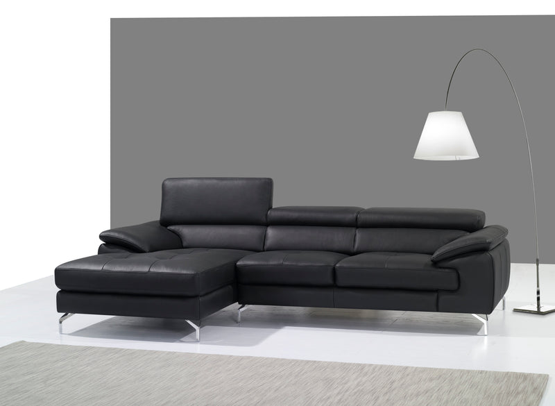 A973B Italian Leather Mini Sectional Chaise