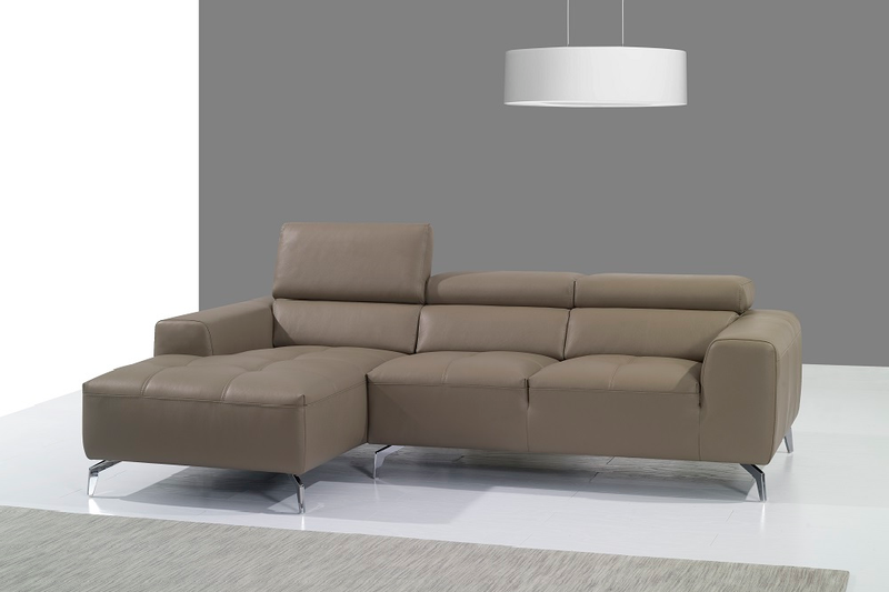 A978B Italian Leather Sectional Chaise