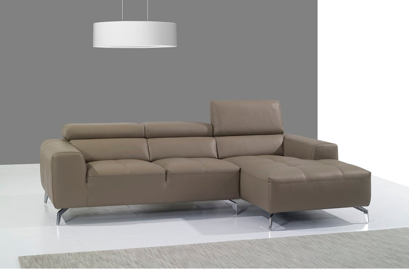 A978B Italian Leather Sectional Chaise