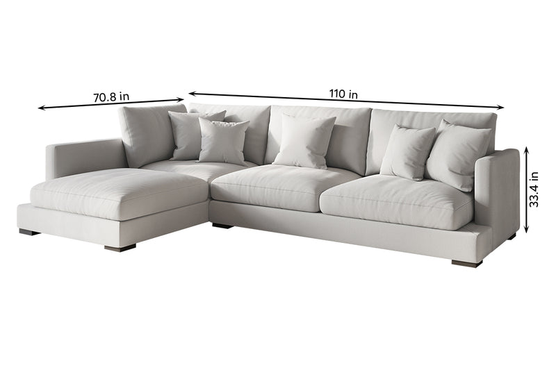 Eternity Fabric Left-Arm Facing L-Shaped Modern Sectional