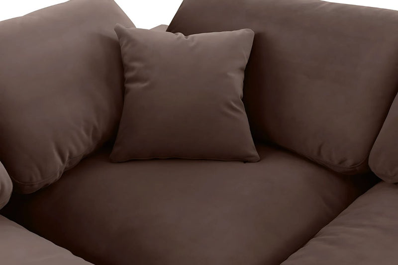 Cloud Velvet 5-Piece Modular Sectional Sofa with Feather Filled Cushions