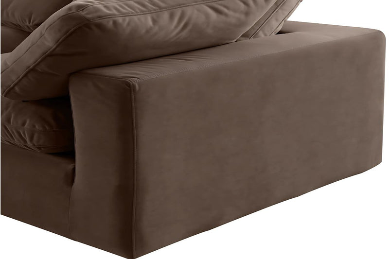 Cloud Velvet 5-Piece Modular Sectional Sofa with Feather Filled Cushions