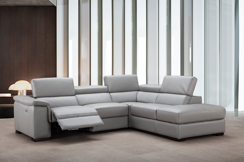 Perla Premium Leather Sectional Chaise