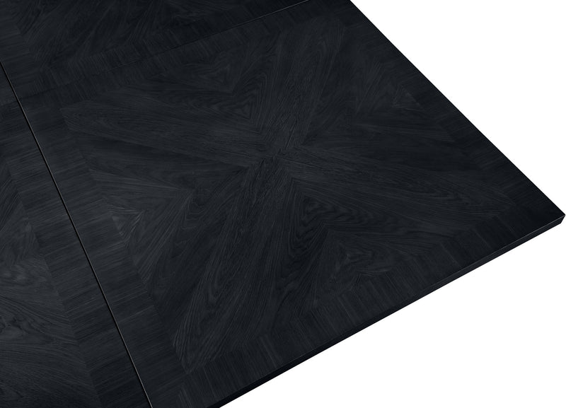 Belinda 108" Black Solid Wood and Oak Veneer Modular Dining Table