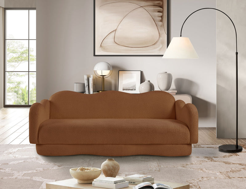 Bloom 82" Saddle Teddy Fabric Upholstered Sofa