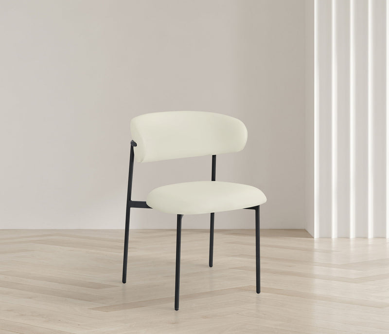 Lupita Cream Vegan Leather Upholstered Dining Chair