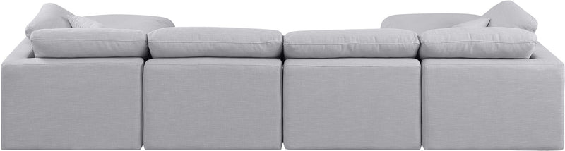 Indulge - Linen 6 Piece Modular Double Chaise Sectional