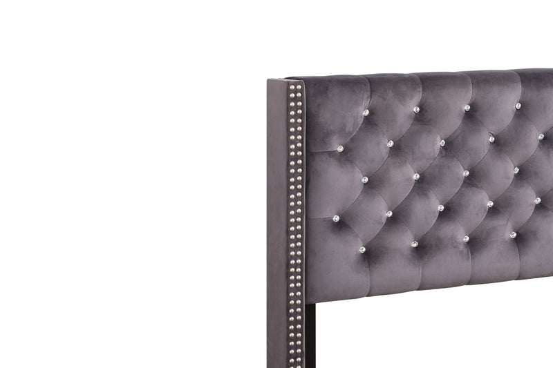 Glory Furniture - Julie - Faux Crystals Tufted Upholstered Bed