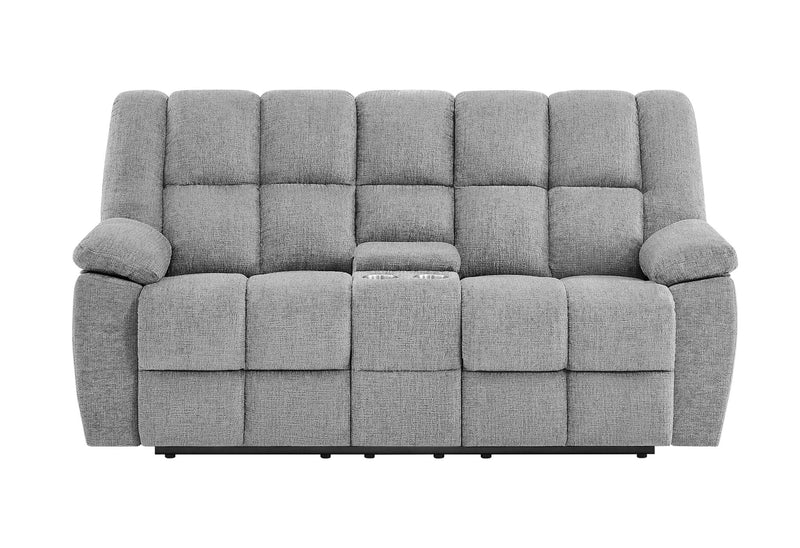 U6000 - 3 Piece Living Room Set (Reclining Sofa / Reclining Console Loveseat / Glider Recliner) - Smoke