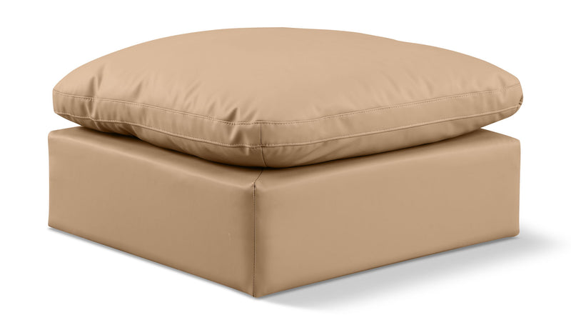 Indulge Tan Vegan Leather Upholstered Modular Ottoman