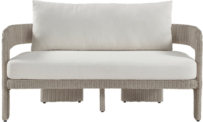 Sandbay - Olefin Water Resistant Fabric And Wicker Outdoor Patio Loveseat