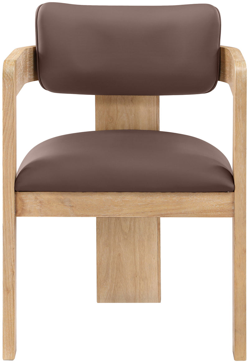 Sacha - Vegan Leather Upholstered Dining Chair With Natural Base (Set of 2)