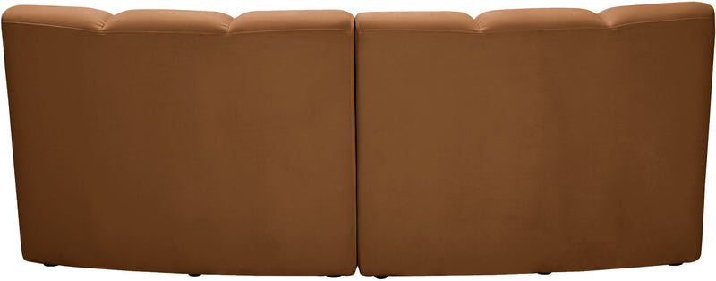 Infinity 83" Saddle Velvet Upholstered 2pc. Modular Sectional