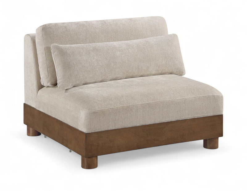 Turin Taupe Fabric Upholstered Modular Armless Chair