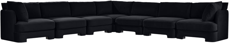 Hammond - Velvet Performance Fabric Upholstered 7 Piece Corner Sectional