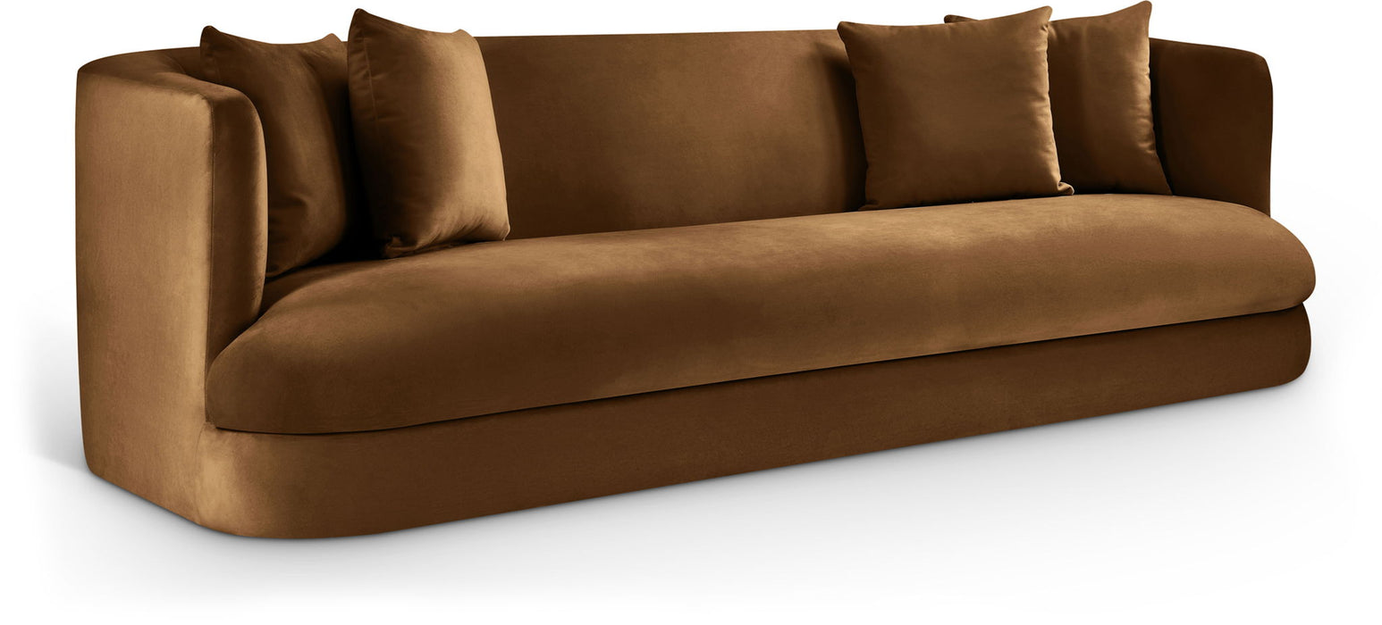 Alder 93.5" Saddle Velvet Upholstered Sofa
