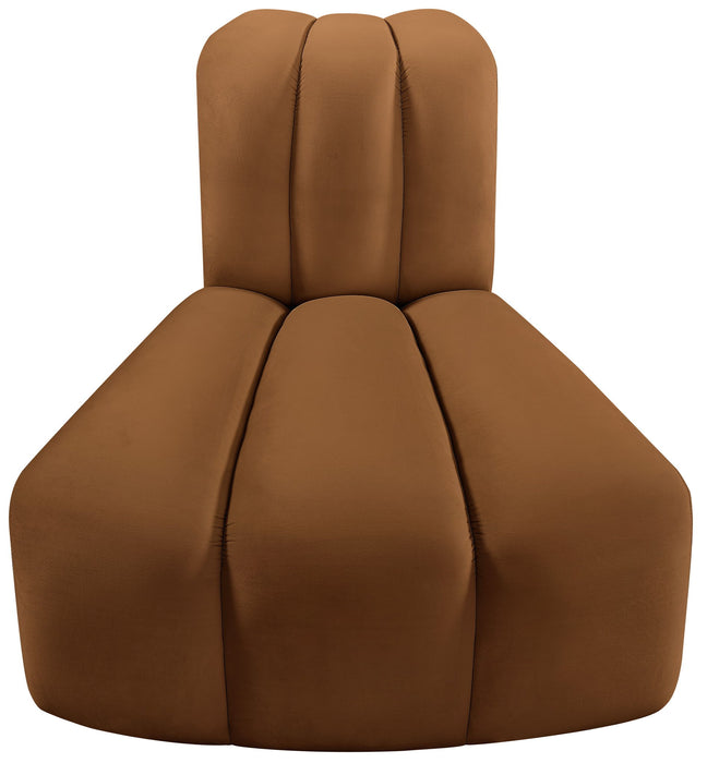 Arc Saddle Velvet Upholstered Modular Reverse Corner Chair