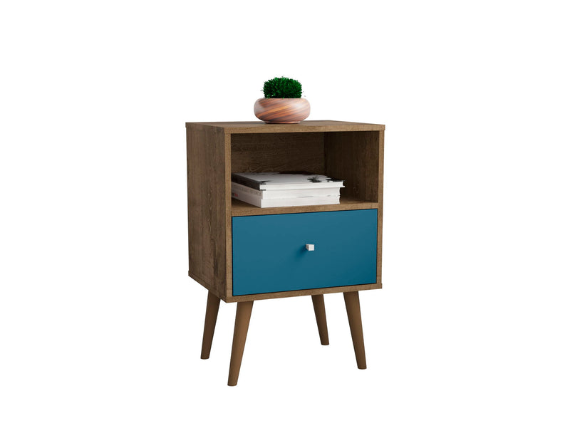 Manhattan Liberty - Nightstand Wtth Rustic Brown Frame