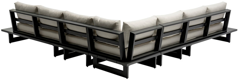 Maldives - 5 Piece Water Resistant Outdoor Patio Modular Sectional With Gray Base