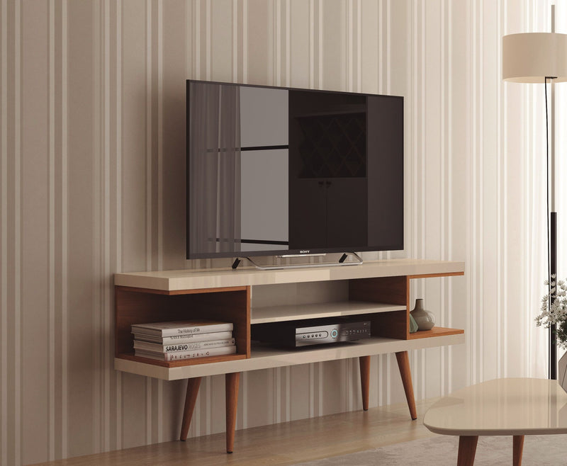 Manhattan Utopia - TV Stand - Off White And Maple Cream
