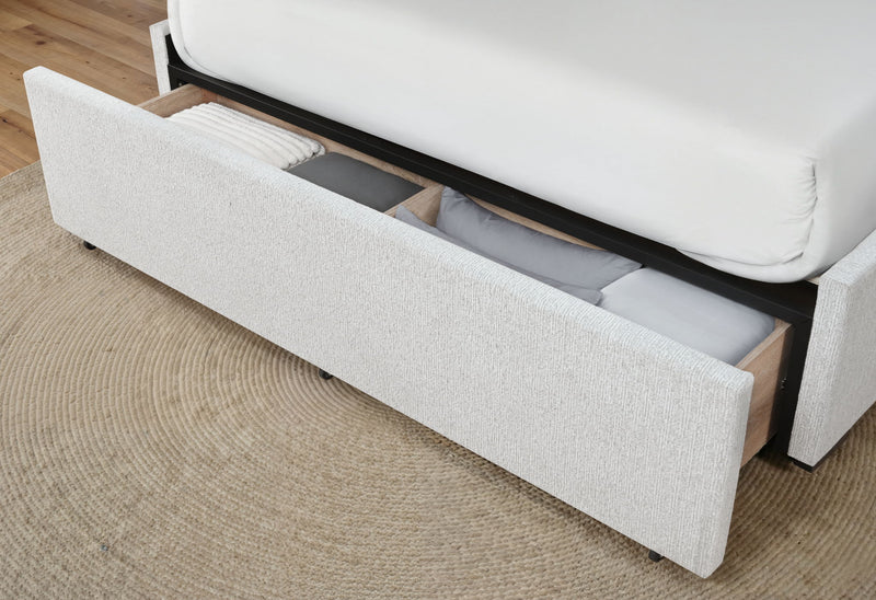 Sadie - King Bed With Storage - Beige