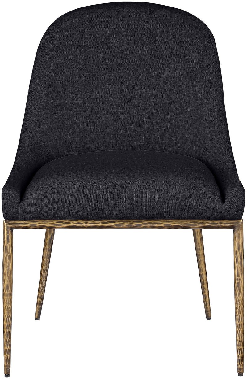 Ferro - Upholstered Dining Side Chair With Brushed Gold Legs