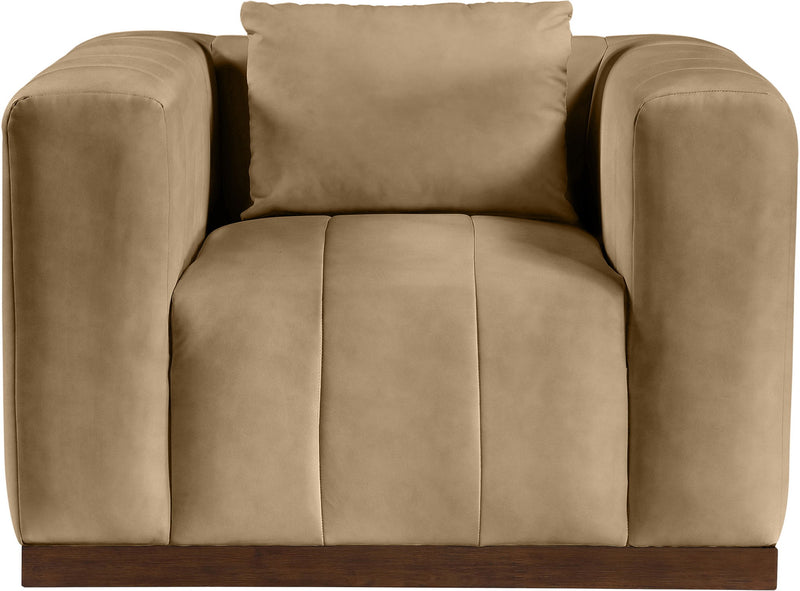 Mallina Tan Vegan Leather Upholstered Chair