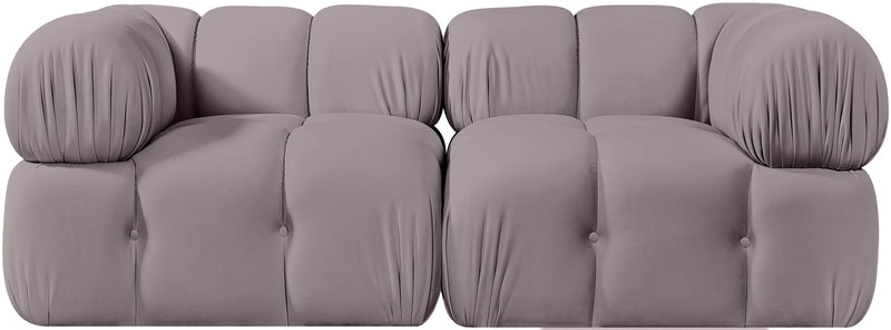 Orin - Velvet Performance Fabric Upholstered 2 Piece Modular Sofa (2 Corner Chairs)
