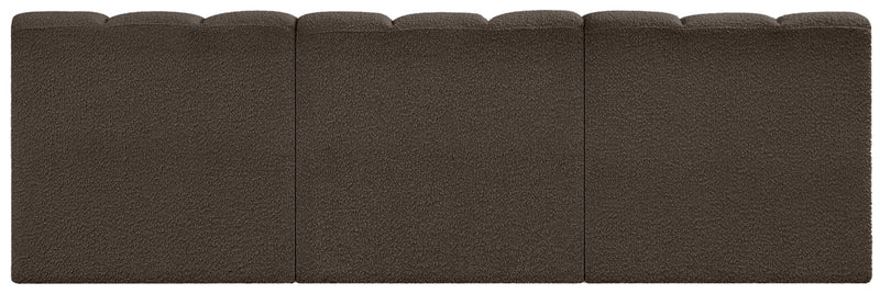 Arc 89.5" Brown Boucle Fabric Upholstered 3pc. Modular Sectional