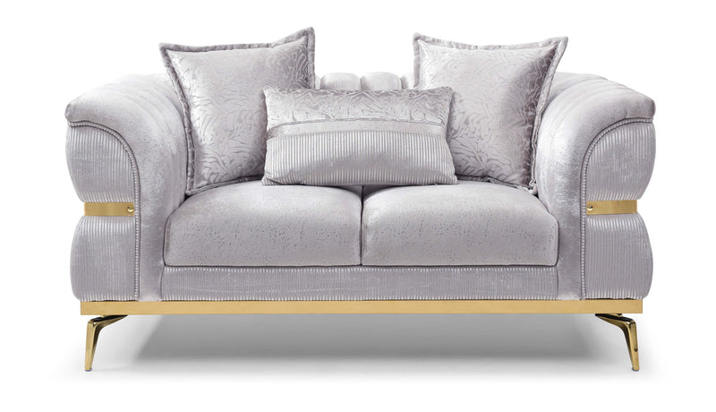 Eaton - Loveseat - Shiny Silver