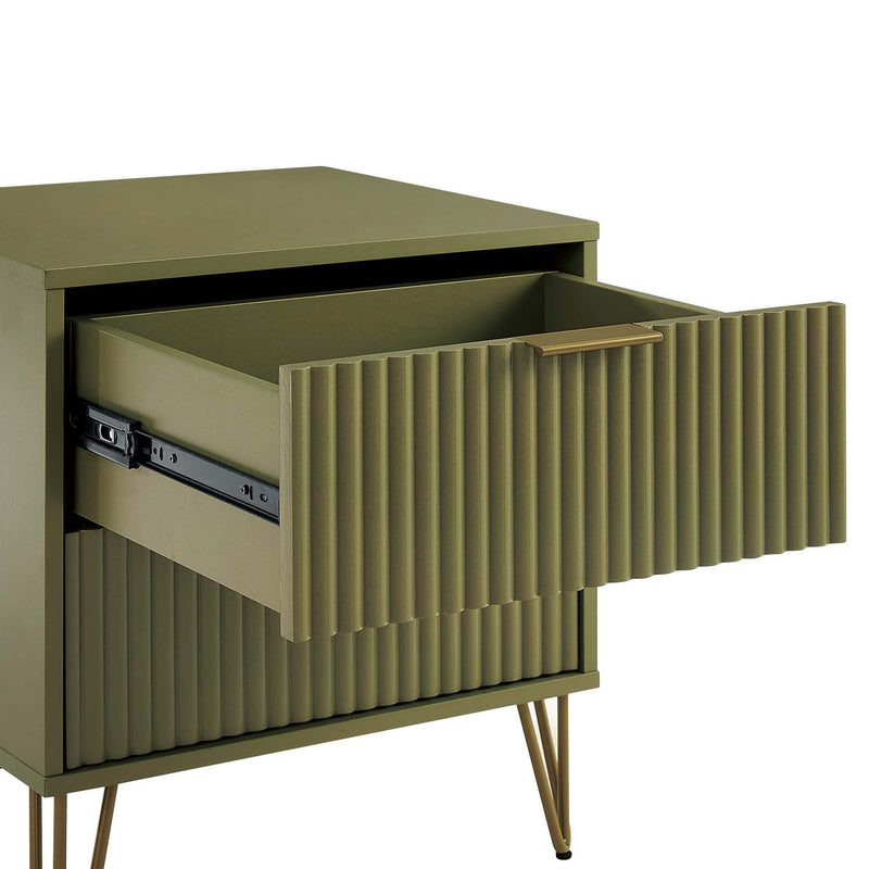 Manhattan Dumbo - Fluted 2-Drawer Nightstand