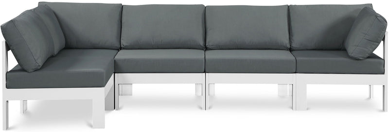 Nizuc - Outdoor Patio 4 Piece Modular Sectional With White Frame