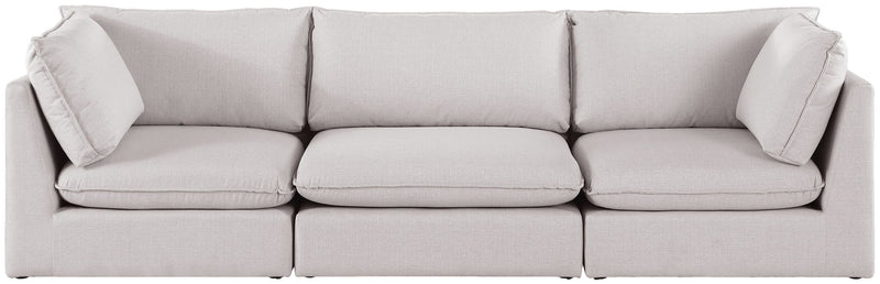 Mackenzie 120" Linen Textured Fabric Upholstered 3pc. Modular Sofa