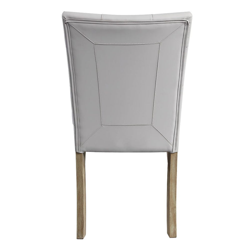 Charnell - Side Chair (Set of 2) - Gray Synthetic Leather & Oak