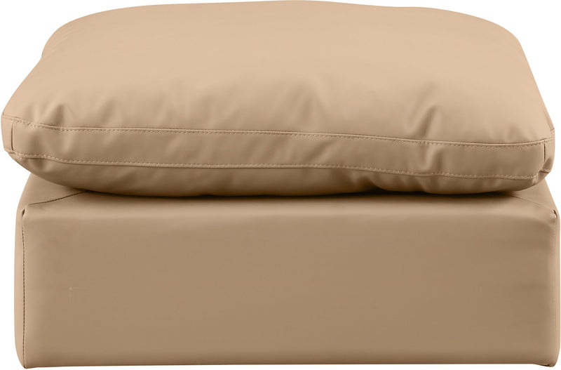 Indulge Tan Vegan Leather Upholstered Modular Ottoman