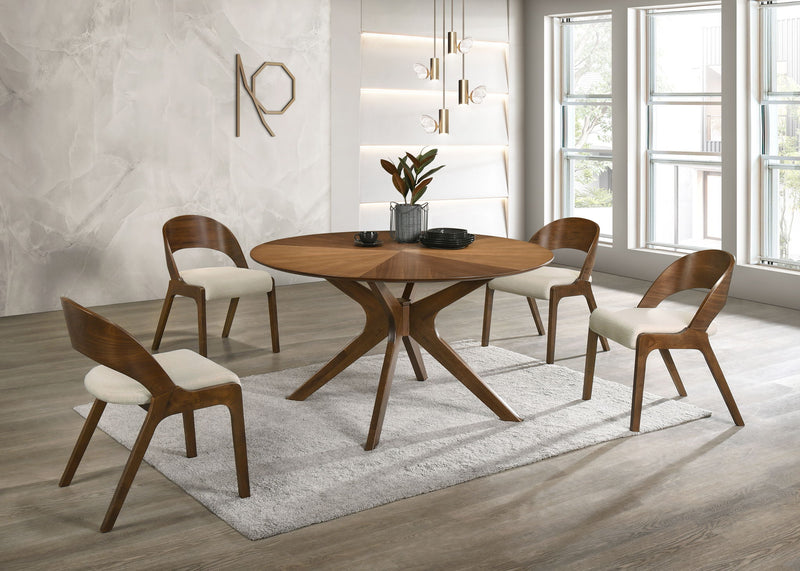 Woodson 54" Walnut Solid Wood And Walnut Veneer Dining Table