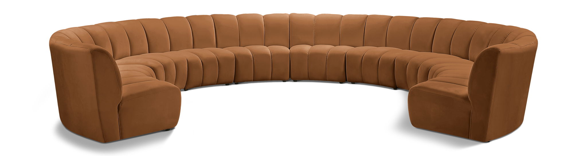 Infinity 183" Saddle Velvet Upholstered 10pc. Modular Sectional
