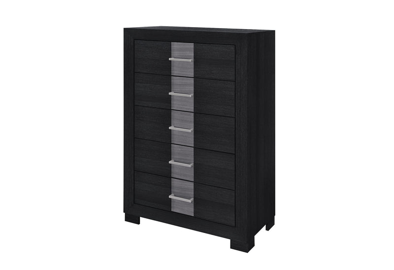 Optimus - 5 Piece Full Bedroom Set - Black