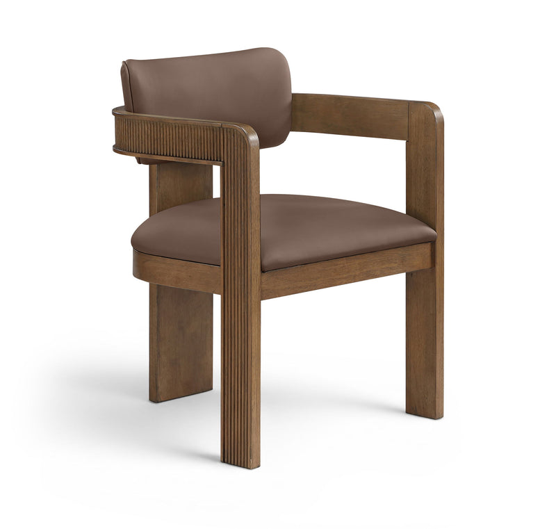 Sacha - Vegan Leather Upholstered Dining Chair With Brown Base (Set of 2)