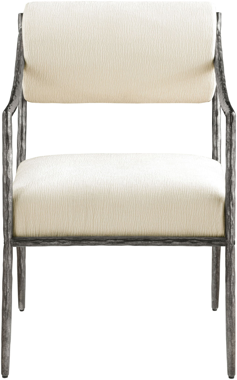 Bastille - Upholstered Dining Arm Chair (Set of 2) - Silver Frame