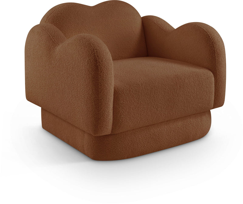 Bloom Saddle Teddy Fabric Upholstered Chair