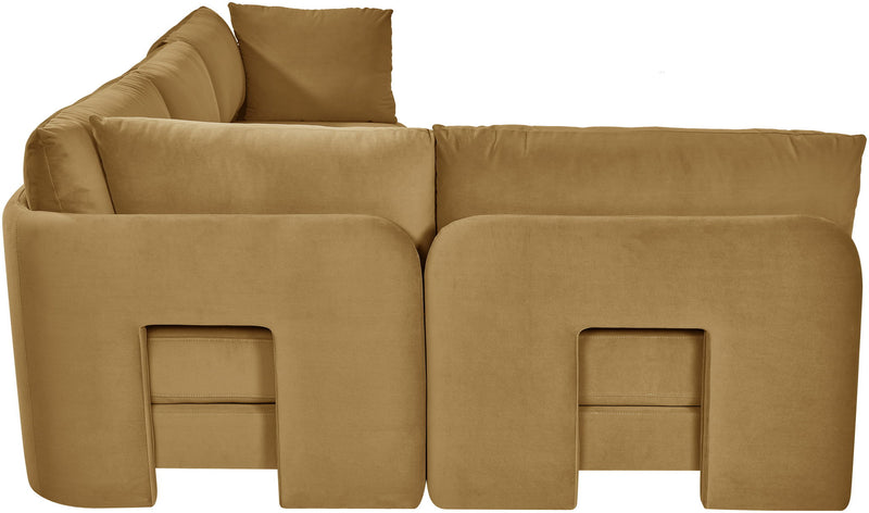 Hammond - Velvet Performance Fabric Upholstered 4 Piece Armless Sectional