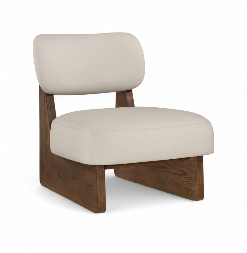 Vetra Taupe Vegan Leather Upholstered Accent Chair