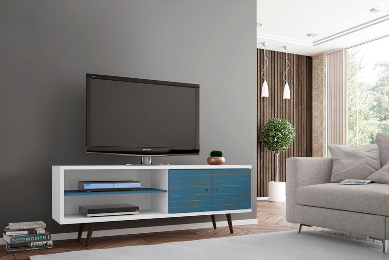 Manhattan Liberty - 63" TV Stand With White Frame