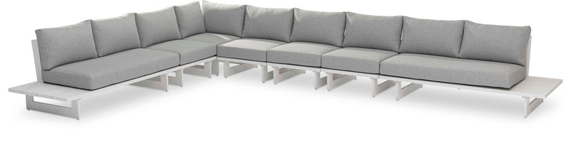 Maldives - 7 Piece Water Resistant Outdoor Patio Modular Sectional With White Base