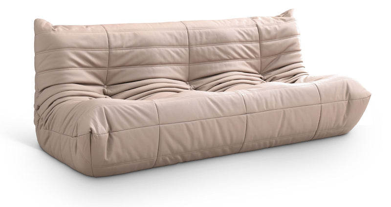 Relax 77.75" Tan Vegan Leather Upholstered Sofa